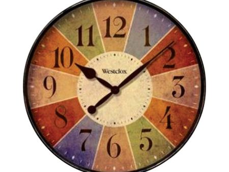 Westclox 12 in. L X 12 in. W Indoor Casual Analog Wall Clock Glass Plastic Multicolored For Cheap