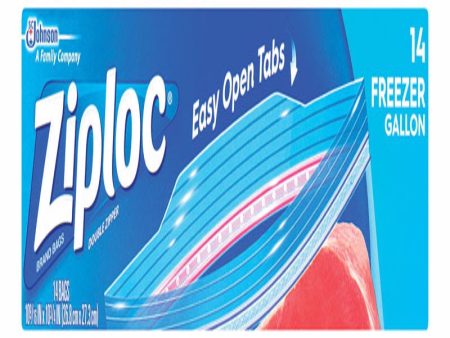 Ziploc Easy Open Tabs 1 gal Clear Freezer Bag 14 pk Fashion