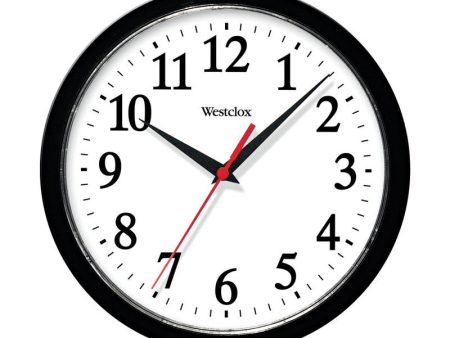 Westclox 10 in. L X 10 in. W Indoor Classic Analog Wall Clock Plastic White For Sale