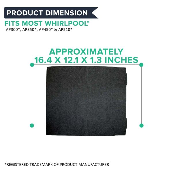 Crucial Air Replacement Air Filters Compatible With Whirlpool Carbon Pre Filter Parts 8171434K, 8171434 For Model AP300, AP350, AP450 and AP510 - 16.4   x 12.1   x 1.3   - Bulk (4 Pack) Fashion