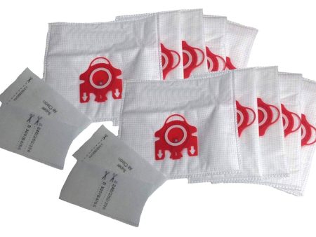 10pk Replacement FJM Deluxe Cloth Bags & 4 Filters, Fits Miele, Compatible with Part 7291640 Online now