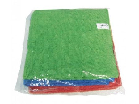 Multi-Purpose Microfiber Cloth - 16   x 16   (40.6 cm x 40.6 cm) - 3 Colors, Red, Green and Blue - Pack of 3 Online Sale