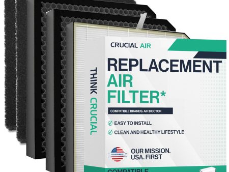 Think Crucial Air Purifier Replacement Filter Kit Compatible with AirDoctor Model AD2000 – Third-Party Product, Premium & Carbon Pre-Filters (1 Premium & 2 Carbon Filters) Online now