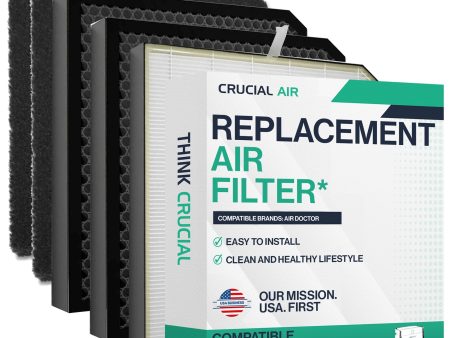 Think Crucial Air Purifier Replacement Filter Set Compatible with AirDoctor AD3000   AD3500 – Third-Party Product, Premium & Carbon Filters, Easy Installation (1 Premium & 2 Carbon Filters) Cheap