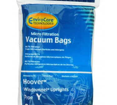 Hoover Windtunnel Vacuum Bags Type Y - Pack of 9 Bags - Envirocare 856-9 For Sale