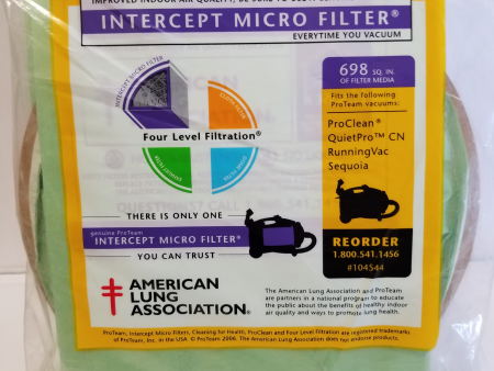 ProTeam Intercept Micro Filter fits ProClean, QuietPro CN, RunningVac, Sequoia For Discount