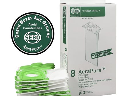 SEBO Filter Bag Box AIRBELT K (8 pack) 6629AM on Sale