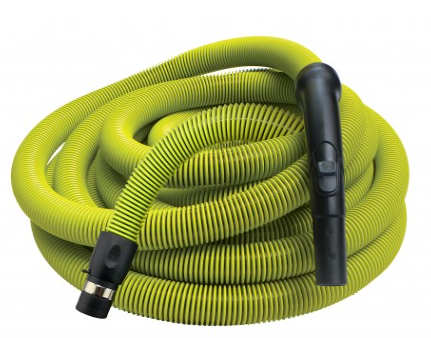 Central Vacuum Garage Hose - 1 1 4  (32 mm) diameter - Lime - Black Plastic Curved Handle (30Ft,50Ft) Discount