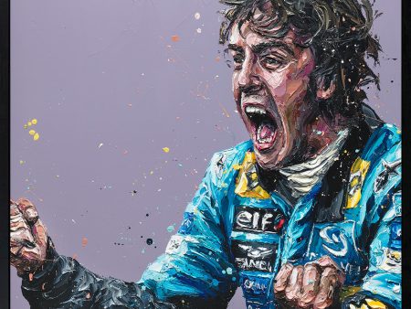 2005 Screaming Alonso Hand Embellished Canvas by Paul Oz For Cheap