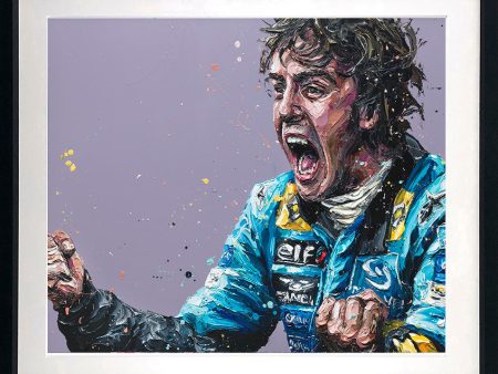 2005 Screaming Alonso Paper Print by Paul Oz Hot on Sale