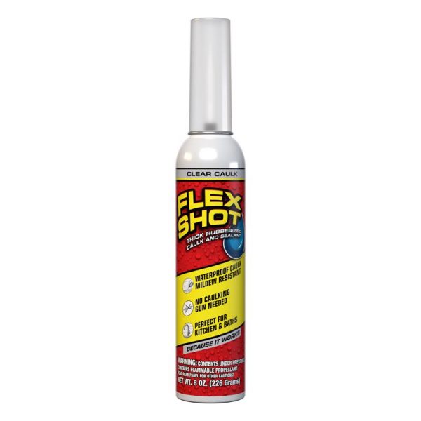 Flex Seal Family of Products Flex Shot Clear Rubber All Purpose Waterproof Sealant 8 oz Hot on Sale