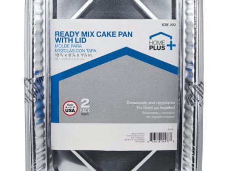 Home Plus Durable Foil 8-1 8 in. W X 12-1 4 in. L Cake Pan Silver 2 pk Fashion