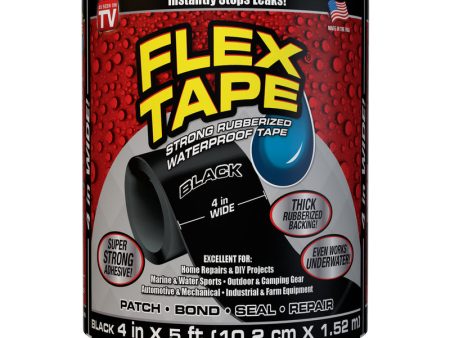 Flex Seal Family of Products Flex Tape 4 in. W X 5 ft. L Black Waterproof Repair Tape For Sale