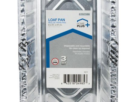 Home Plus Durable Foil 3-3 4 in. W X 8 in. L Loaf Pan Silver 3 pk Cheap