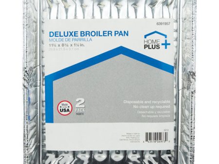 Home Plus Durable Foil 8-1 2 in. W X 11-3 4 in. L Broiler Pan Silver 2 pk Online now