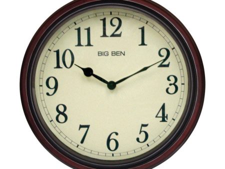 Westclox 15.5 in. L X 15.5 in. W Indoor Classic Analog Wall Clock Glass Wood Brown For Discount