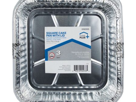 Home Plus Durable Foil 7-7 8 in. W X 7-7 8 in. L Cake Pan Silver 3 pk Sale